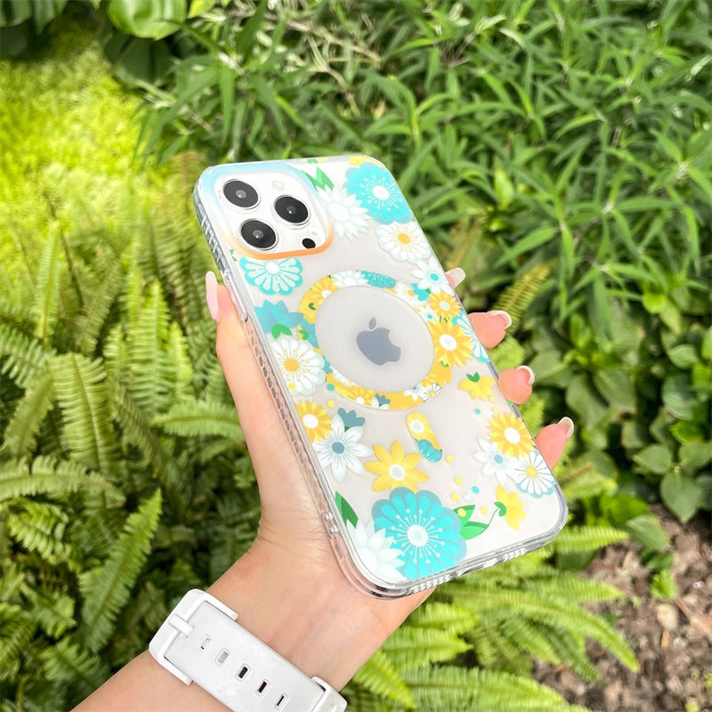 For Iphone 14 Clear Floral Case Cute Flower Pattern Girls Women Shockproof Soft Tpu Bumpers Phone Case For Iphone 13 12 11 Pro