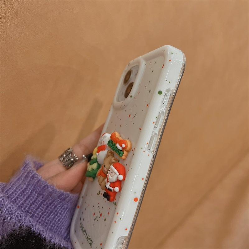 Christmas sticker case customize logo OEM/ODM mobile phone case Christmas phone case for iPhone 14 13 12 11