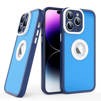 Skin Feel Logo Hole Wireless Charger Shockproof Hard PC Mobile Phone Case For Iphone 11 12 13 14 Pro Max With Lens Protection