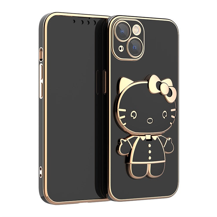 Newest Popular Luxury KT cat 6d plating with lens film Electroplate Tpu Phone Case for iPhone 11