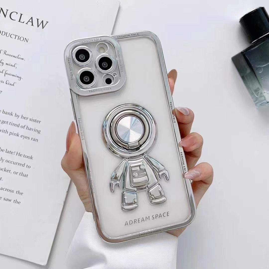 TPU Electroplated astronaut folding stand mobile phone case for iPhone 11 12 13 14 pro max  Plus X XS XR