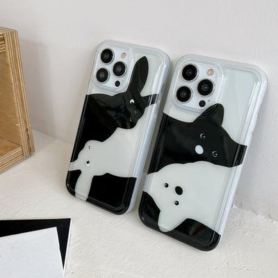 Ins Cute Gradient Cartoon Dog Phone Cover For Iphone 14 13 12 11 Pro max Shockproof Pc Tpu Phone Case