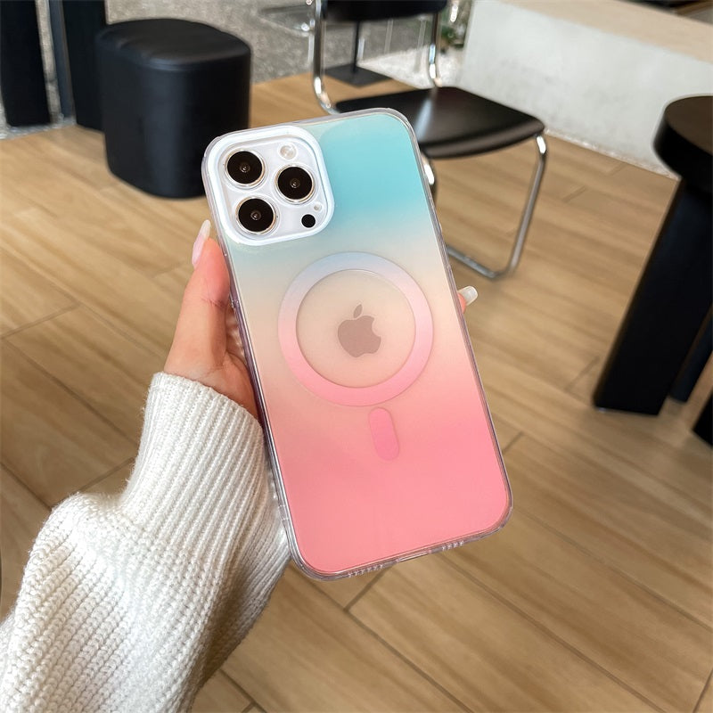 Heat Transfer Imd Four-color Magnetic Suction Wireless Charging For Iphone 14 13 12 11 pro Phone Case Simple Fashion