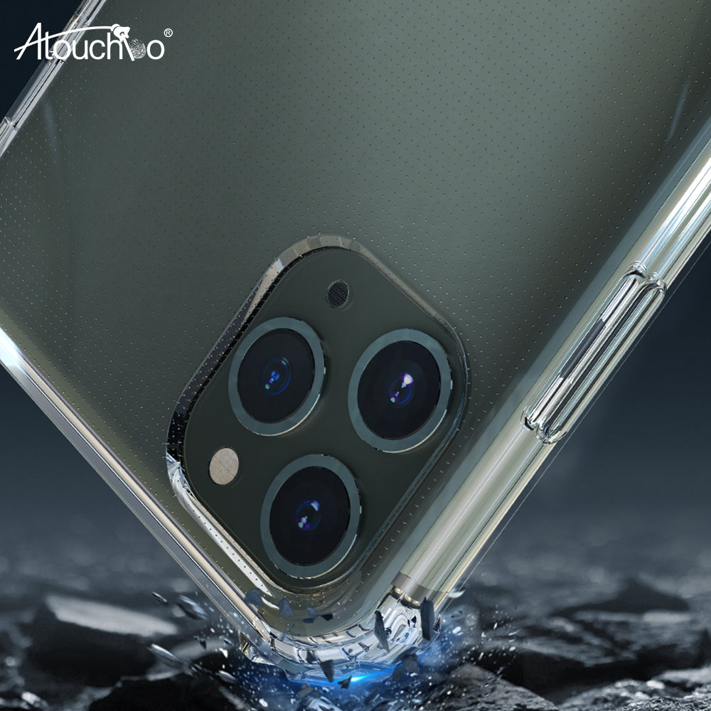 Atouchbo Transparent Military Grade TPU Anti-Shock Case Wholesale Mobile Phone Cover for iPhone 11 Pro Max 11 XS XR 7 8 Plus