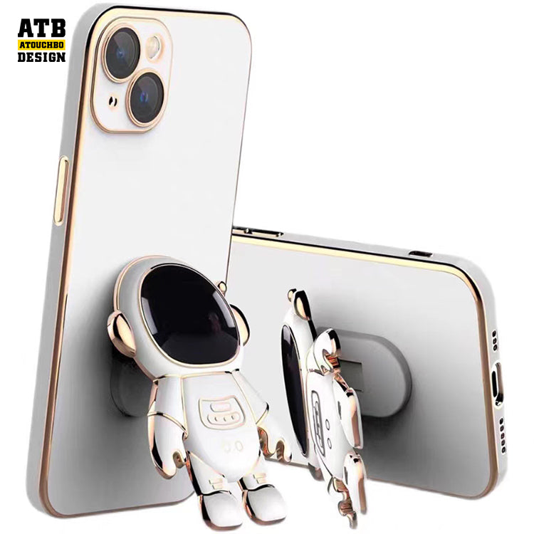 2023 New Arrival Electroplated astronaut folding stand mobile phone case for iPhone 11 12 13 14 pro max X XS XR phone case