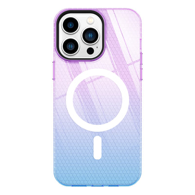 discoloration magnetic smart phone case honeycomb magnetic wireless charging phone cover for iphone 11