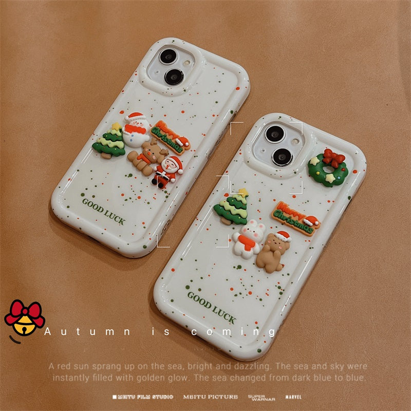 Christmas sticker case customize logo OEM/ODM mobile phone case Christmas phone case for iPhone 14 13 12 11