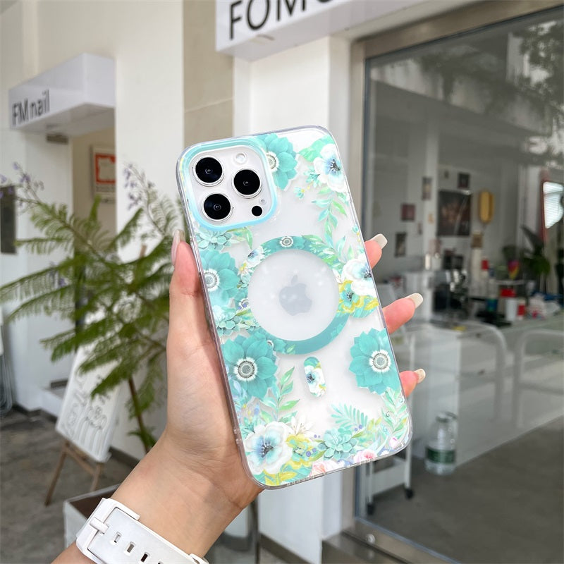 For Iphone 14 Clear Floral Case Cute Flower Pattern Girls Women Shockproof Soft Tpu Bumpers Phone Case For Iphone 13 12 11 Pro