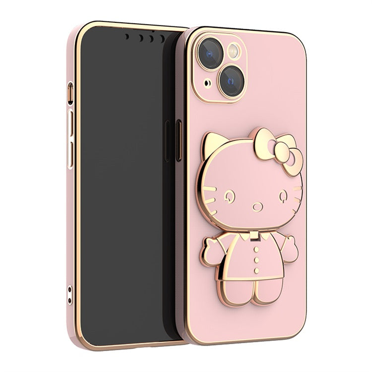 Newest Popular Luxury KT cat 6d plating with lens film Electroplate Tpu Phone Case for iPhone 11