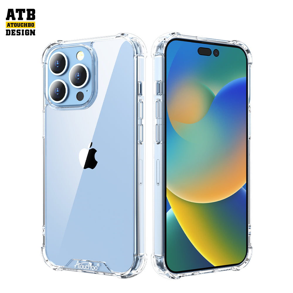 Atouchbo wholesale tpu anti-shock designer transparent clear cover cell phone case for iphone 11 12 13 14 pro max