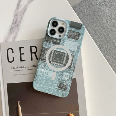 Luminous magnetic circuit board Phone Case For iphone 14 case Magsaf phone cover For iphone 12 13 pro max phone case